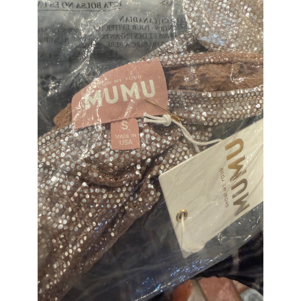 Show Me Your Mumu Micro Tube Top Silver Confetti Sequin Strapless MF2-5608 Small